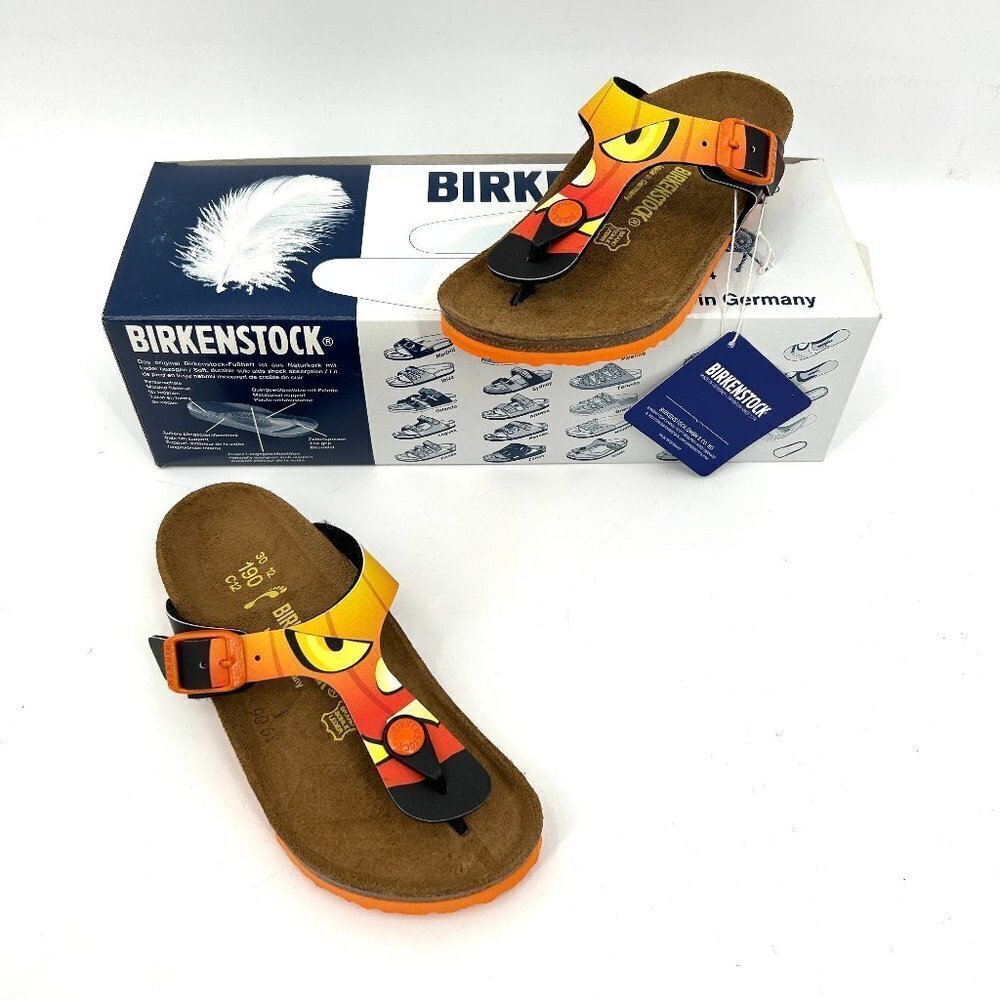 NIB BIRKENSTOCK Kids Gizeh Orange Halloween Pumpkin Sandals Shoes Size 30 / 12